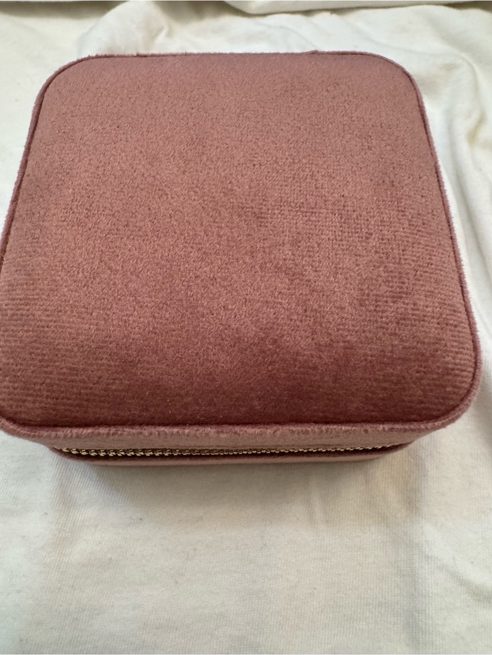 Velvet Travel Cosmetic Case in Dusty Rose by